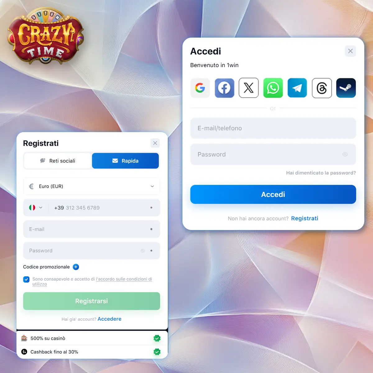 Come registrarsi e accedere a Crazy Time Italia