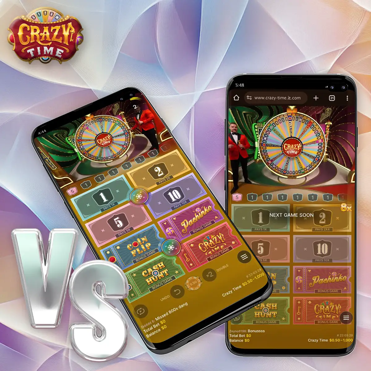 Applicazioni e siti web con il gioco Crazy Time